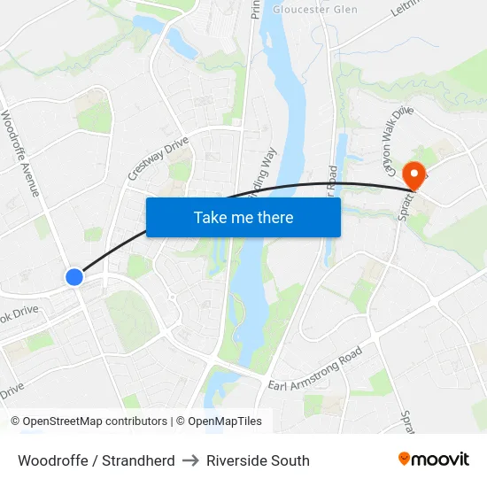 Woodroffe / Strandherd to Riverside South map