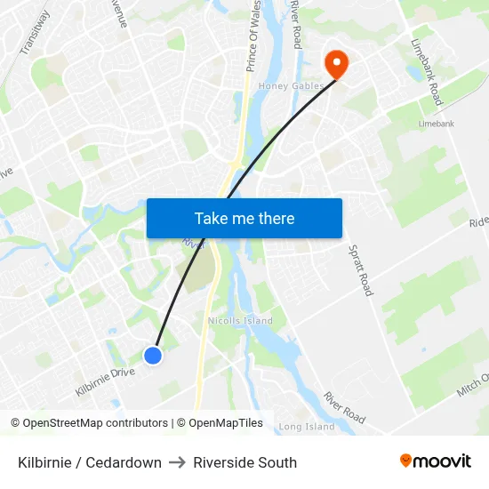 Kilbirnie / Cedardown to Riverside South map