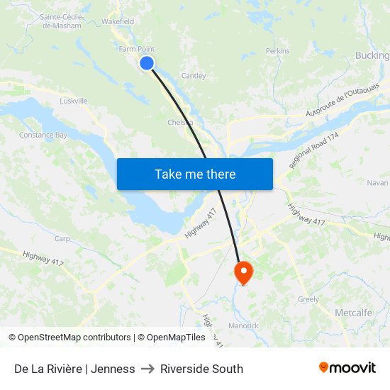 De La Rivière | Jenness to Riverside South map