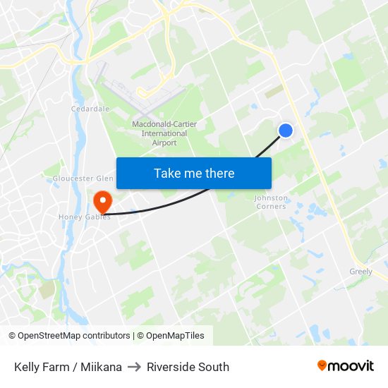 Kelly Farm / Miikana to Riverside South map