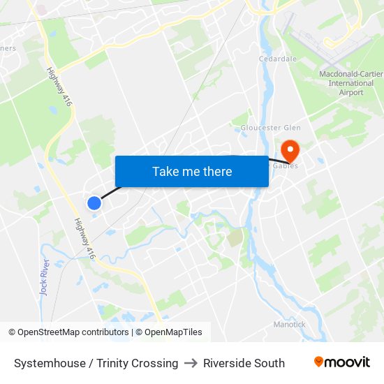 Systemhouse / Trinity Crossing to Riverside South map