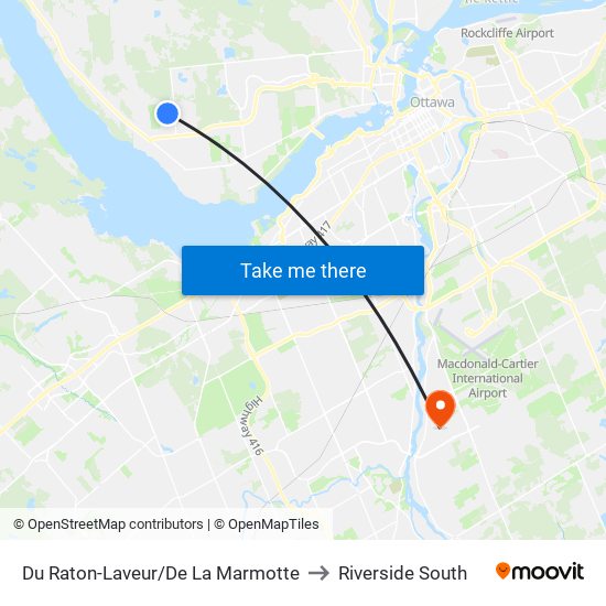 Du Raton-Laveur/De La Marmotte to Riverside South map