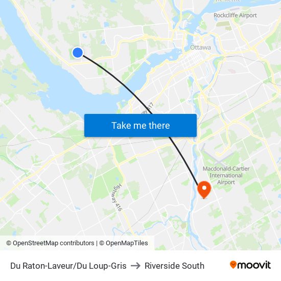 Du Raton-Laveur/Du Loup-Gris to Riverside South map