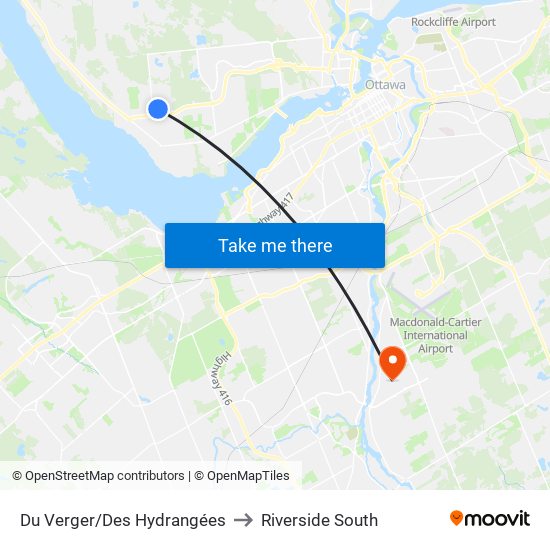Du Verger/Des Hydrangées to Riverside South map
