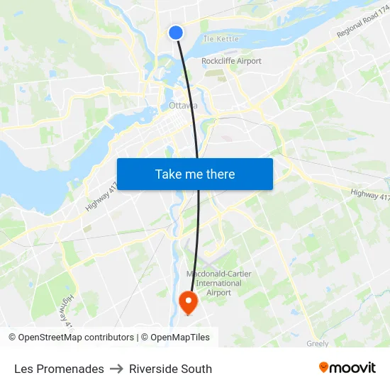 Les Promenades to Riverside South map