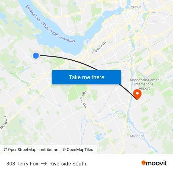 303 Terry Fox to Riverside South map