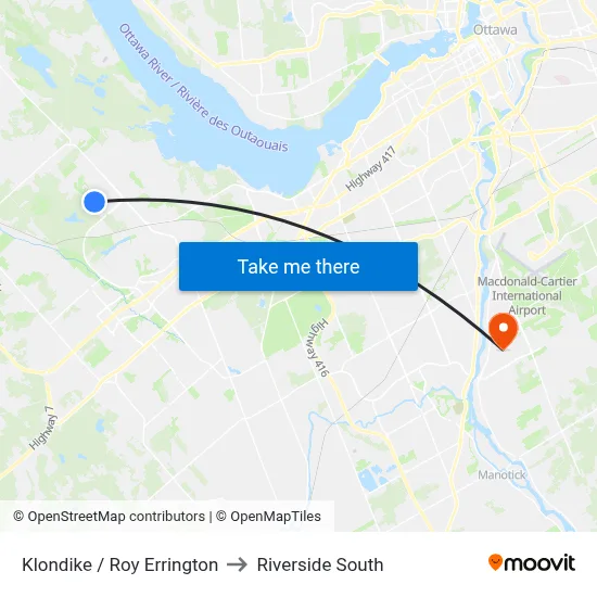 Klondike / Roy Errington to Riverside South map