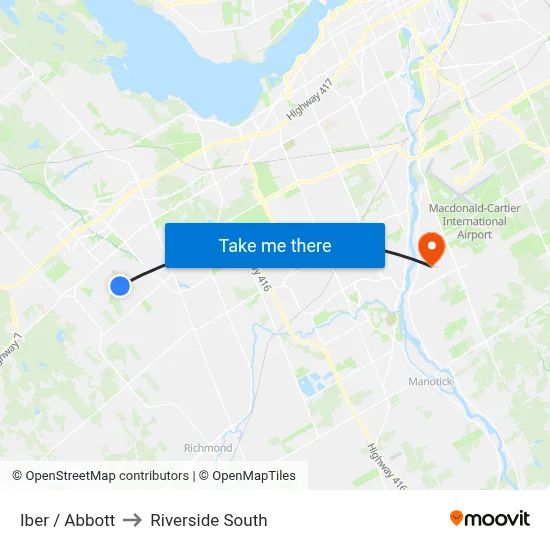 Iber / Abbott to Riverside South map