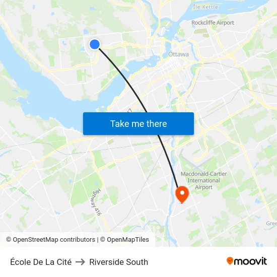 École De La Cité to Riverside South map