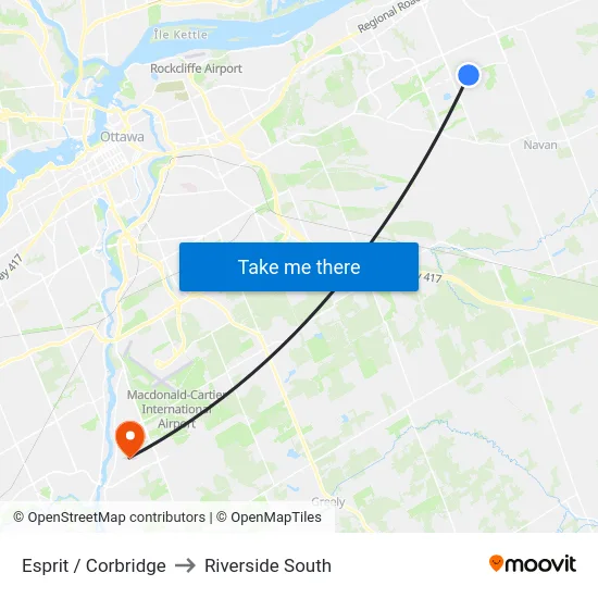 Esprit / Corbridge to Riverside South map