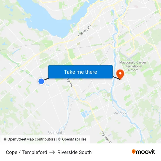 Cope / Templeford to Riverside South map