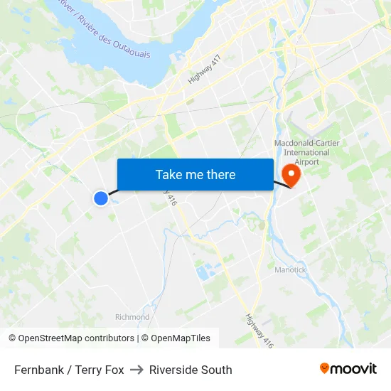 Fernbank / Terry Fox to Riverside South map