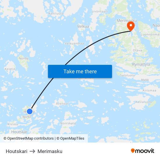 Houtskari to Merimasku map