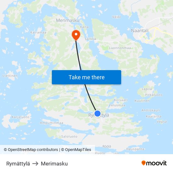 Rymättylä to Merimasku map