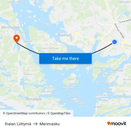 Ihalan Liittymä to Merimasku map