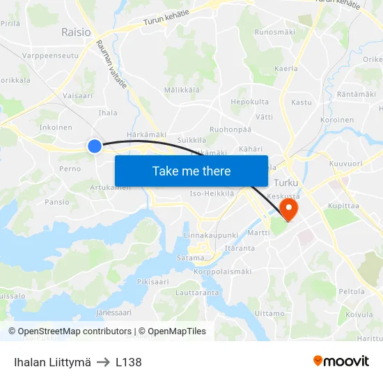 Ihalan Liittymä to L138 map