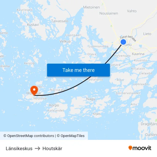 Länsikeskus to Houtskär map