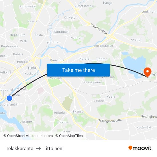 Telakkaranta to Littoinen map