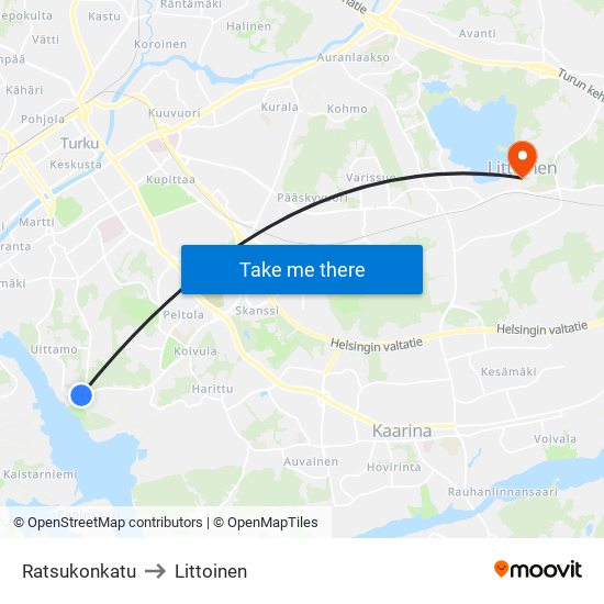 Ratsukonkatu to Littoinen map