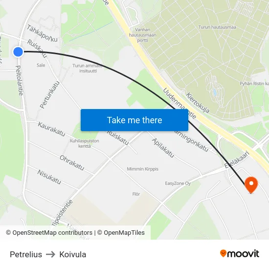 Petrelius to Koivula map