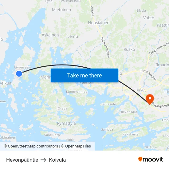 Hevonpääntie to Koivula map