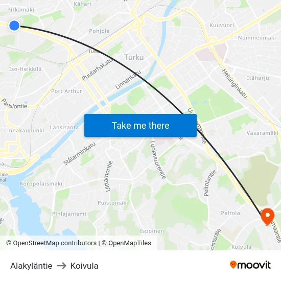Alakyläntie to Koivula map