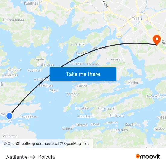Aatilantie to Koivula map
