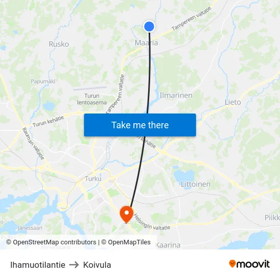 Ihamuotilantie to Koivula map