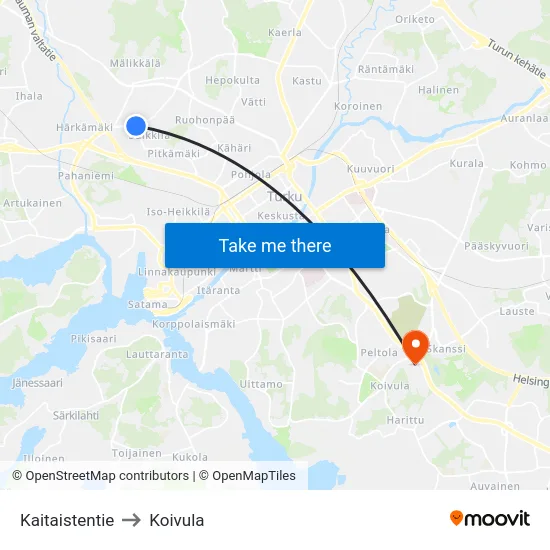Kaitaistentie [Suikkila] to Koivula map