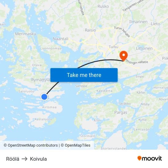 Röölä to Koivula map