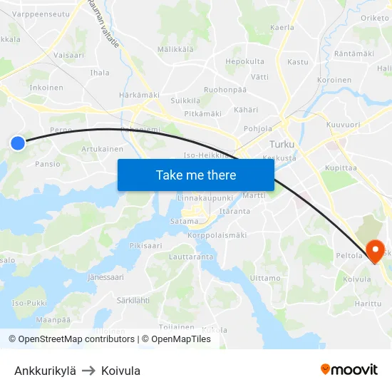 Ankkurikylä to Koivula map