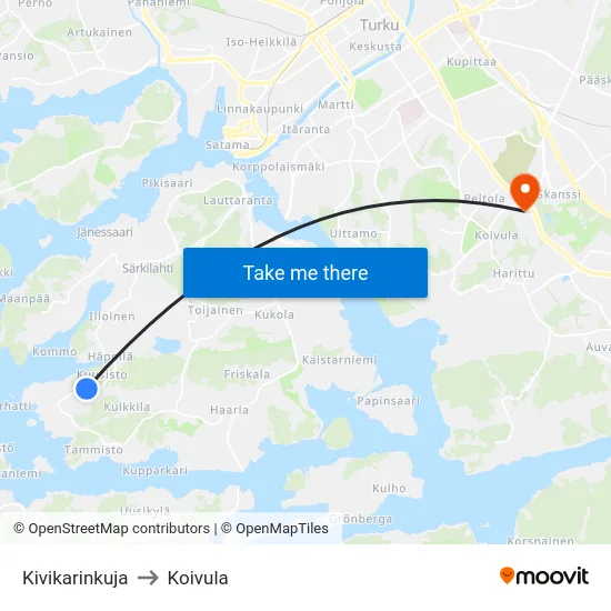Kivikarinkuja to Koivula map