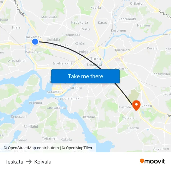 Ieskatu to Koivula map