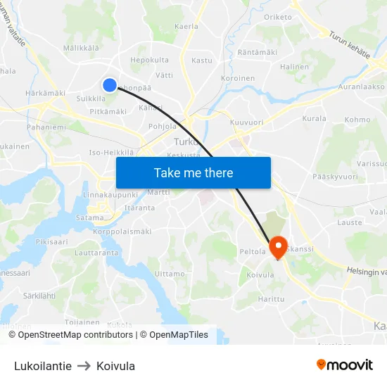 Lukoilantie to Koivula map