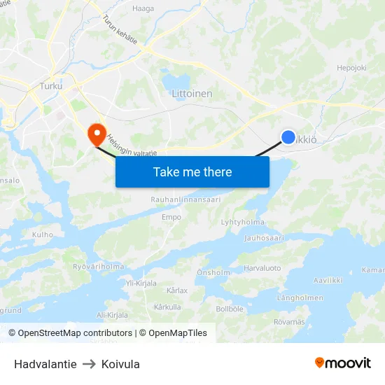 Hadvalantie to Koivula map