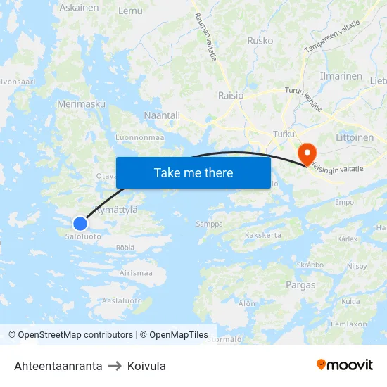 Ahteentaanranta to Koivula map