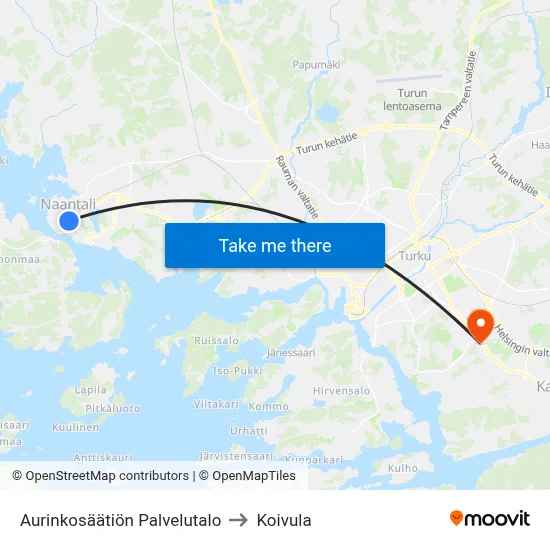 Aurinkosäätiön Palvelutalo to Koivula map