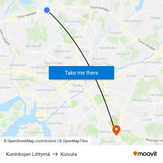 Kuninkojan Liittymä to Koivula map