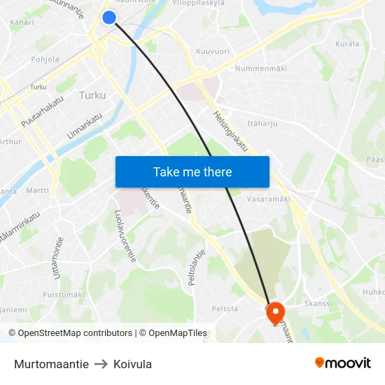 Murtomaantie to Koivula map