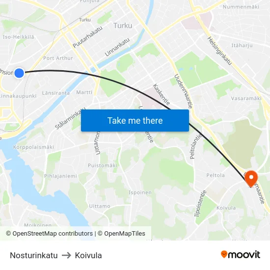 Nosturinkatu [Herttuankulma] to Koivula map