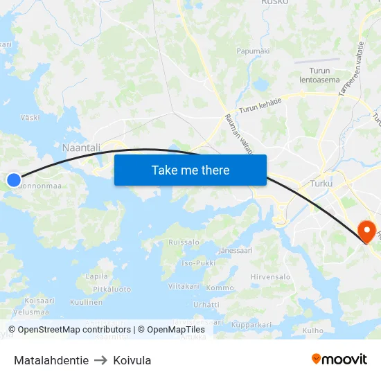 Matalahdentie to Koivula map