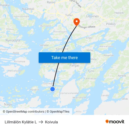 Lillmälön Kylätie L to Koivula map