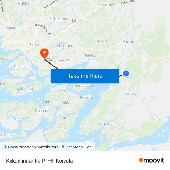 Kiikunlinnantie P to Koivula map