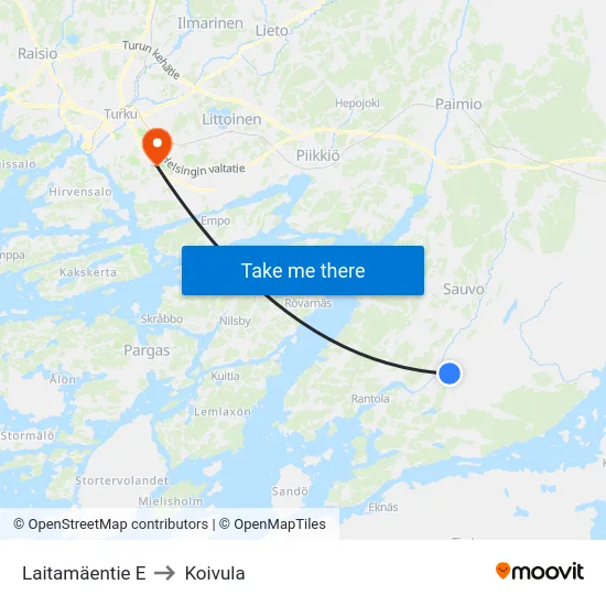 Laitamäentie E to Koivula map