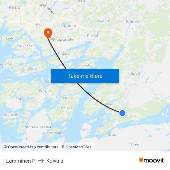 Lemminen P to Koivula map