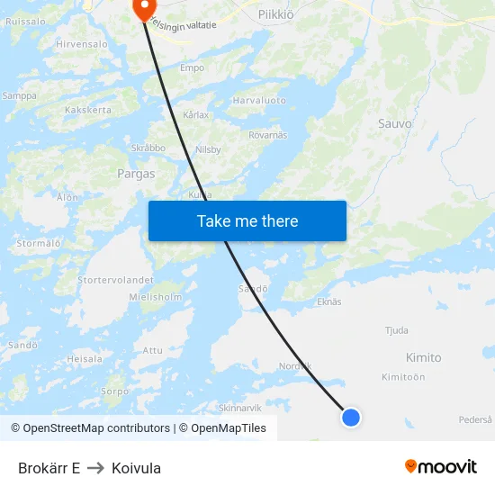 Brokärr E to Koivula map