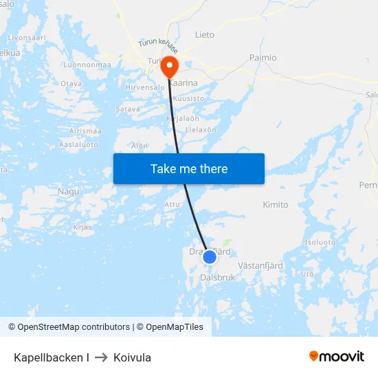 Kapellbacken I to Koivula map