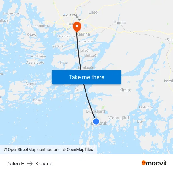 Dalen E to Koivula map