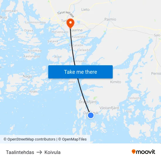Taalintehdas to Koivula map
