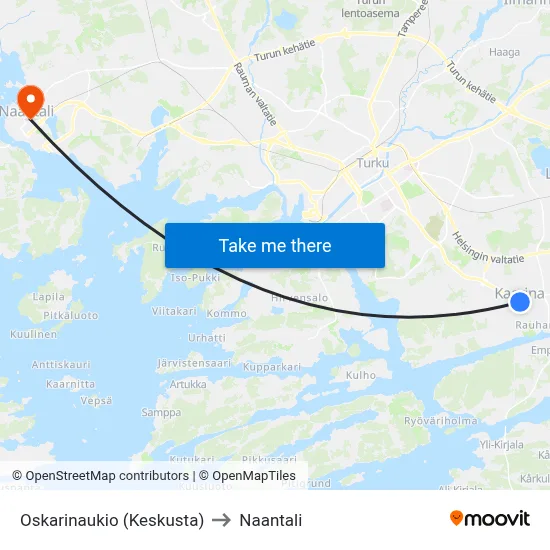 Oskarinaukio [Keskusta] to Naantali map